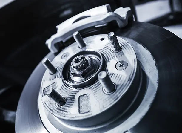 Car wheel hub close-up